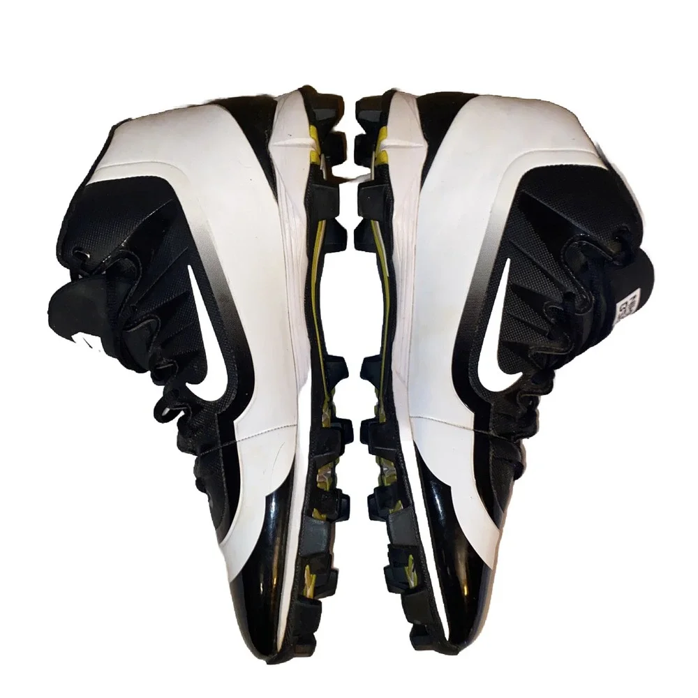 Nike BSBL Baseball Cleats Hurrache White Black 087141-017 Men's 13 2016